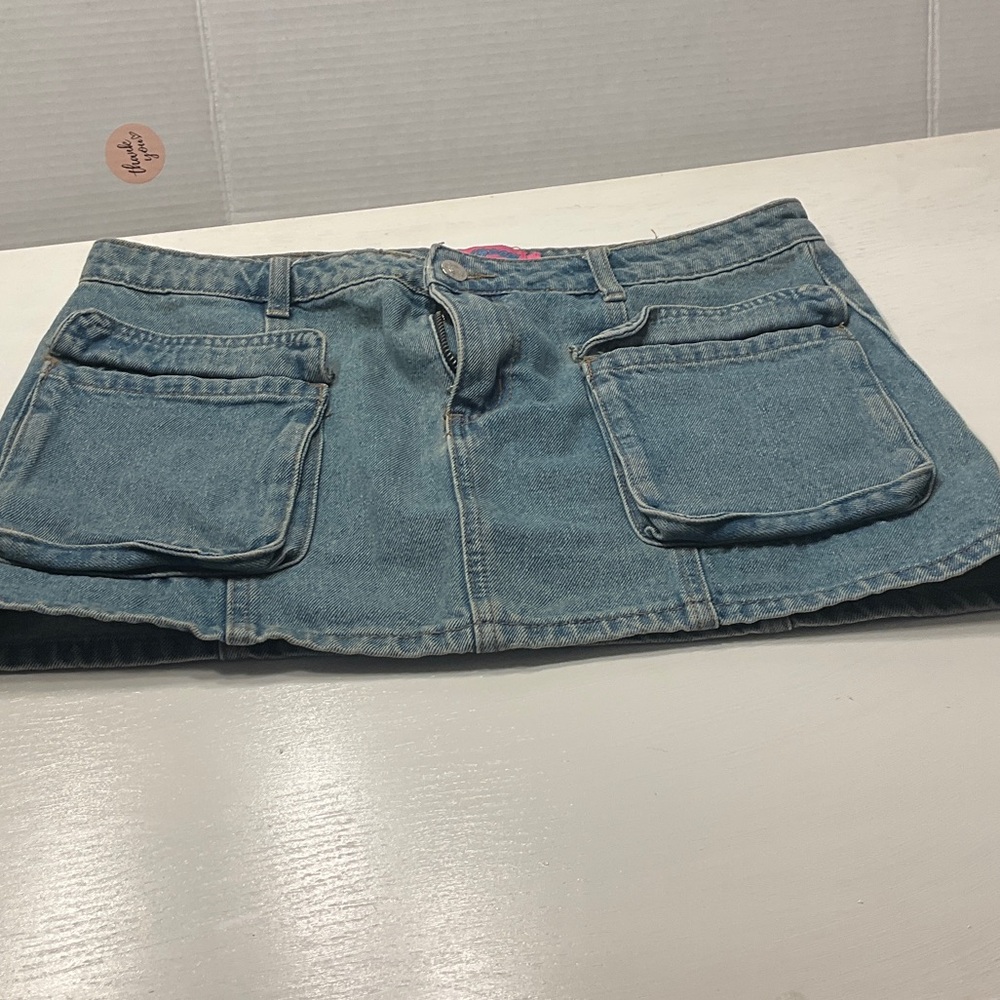 Edikted Blue Mini Skirt
